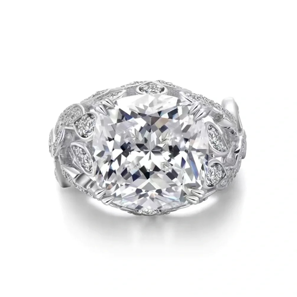 Hollow flower pattern halo‎ ring